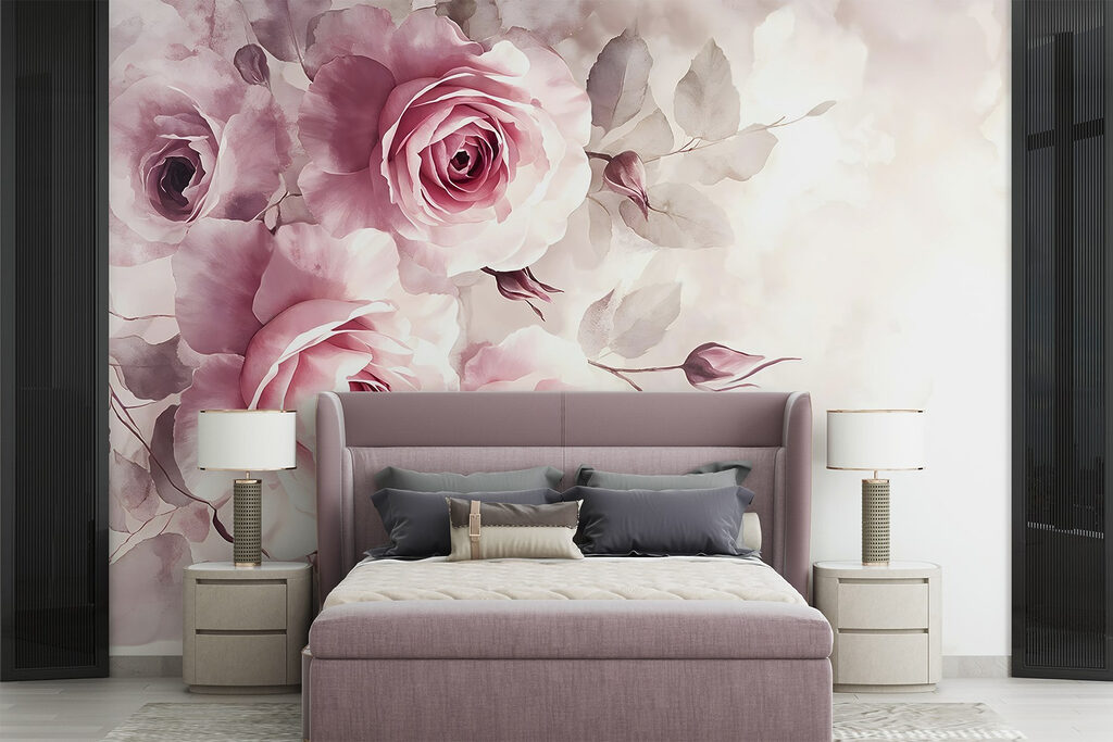 Roze rozen links — interieur 1
