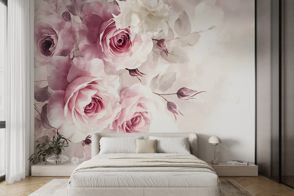 Roze rozen links — interieur 2