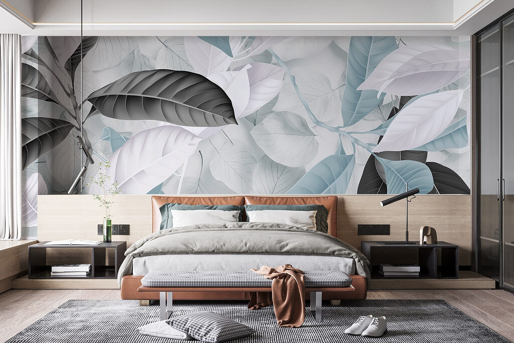 Bladeren in koel pastel — interieur 2