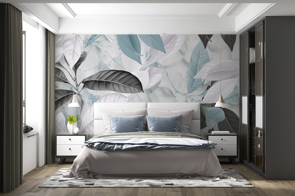 Bladeren in koel pastel — interieur 3