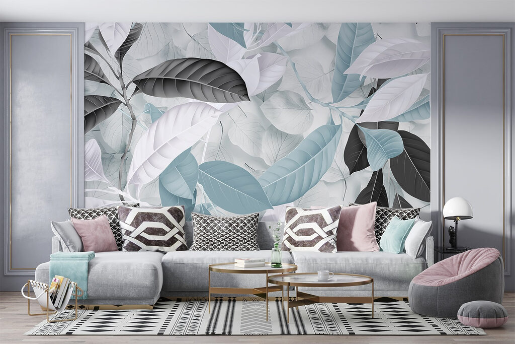 Bladeren in koel pastel — interieur 4