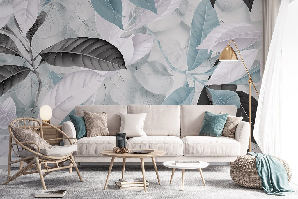 Bladeren in koel pastel — interieur 5