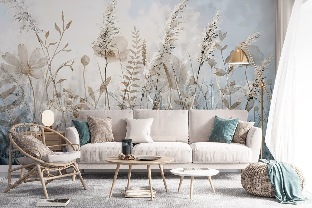 Veldbloemen in blauwe nevel — interieur 2
