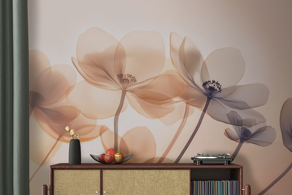 Tere bloemen in amberlicht — interieur 2