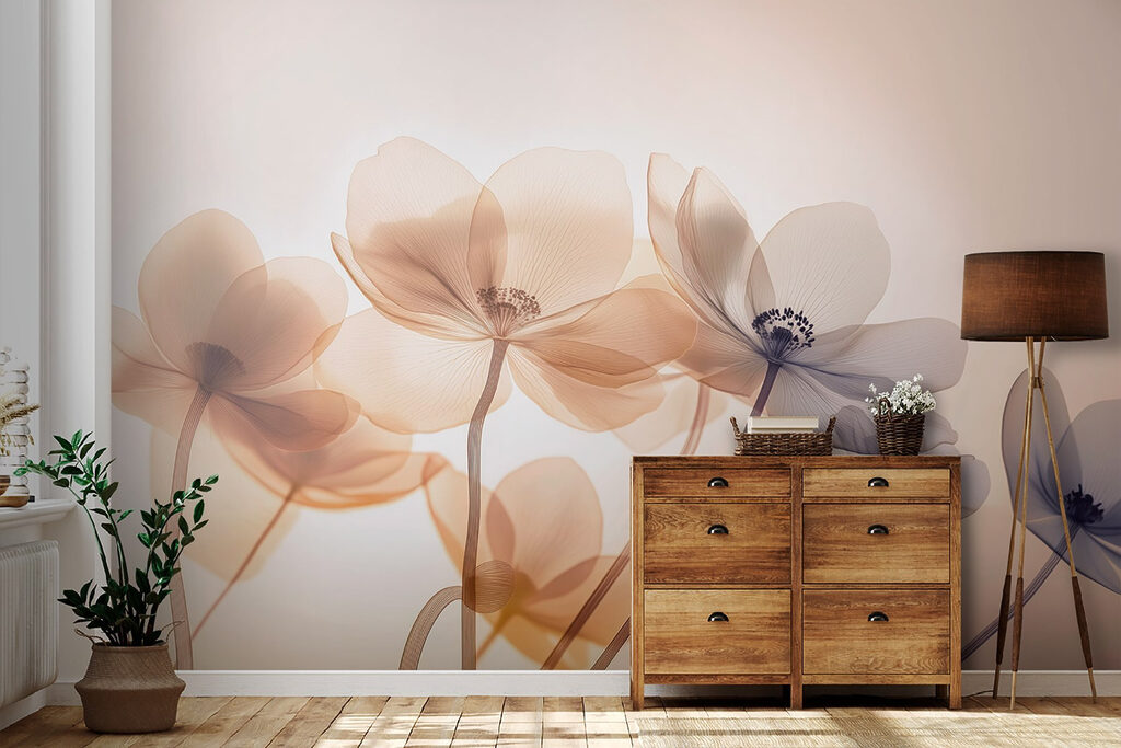 Tere bloemen in amberlicht — interieur 3