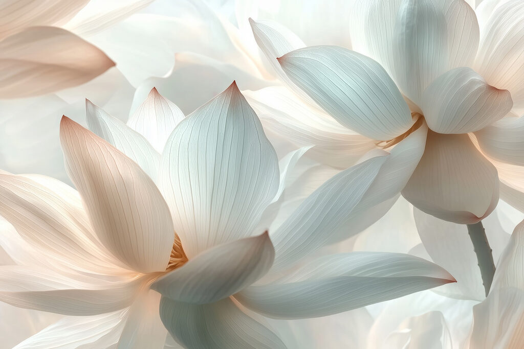 Lotussen in lichte golven — volledig ontwerp