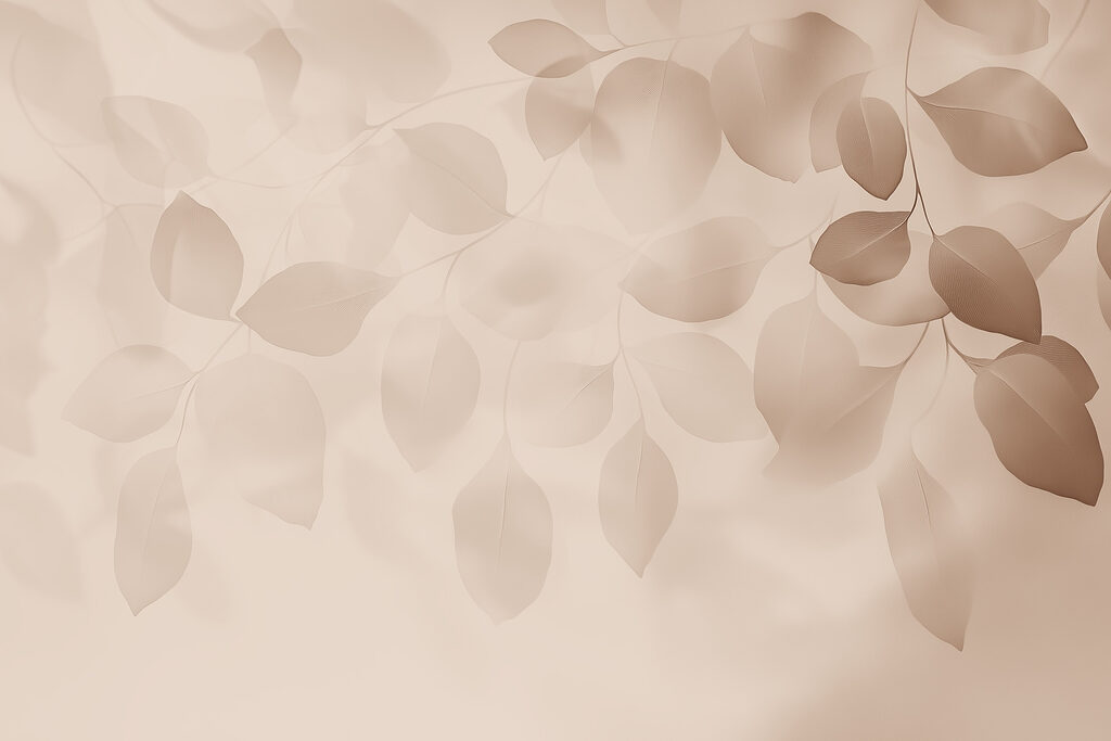 Beige bladeren in lichtlagen — volledig ontwerp