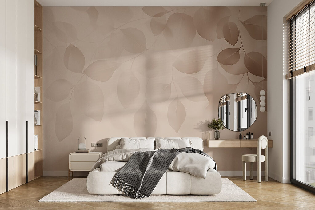 Beige bladeren in lichtlagen — interieur 1