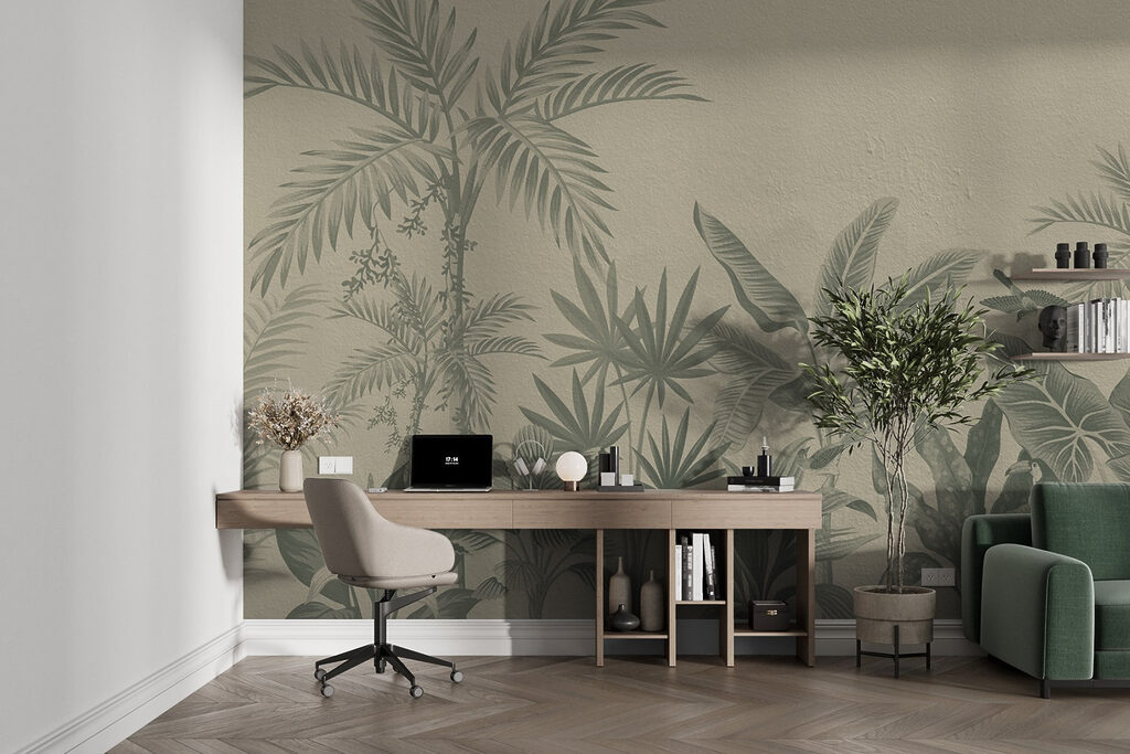 Tropentuin met ranke palmen — interieur 3