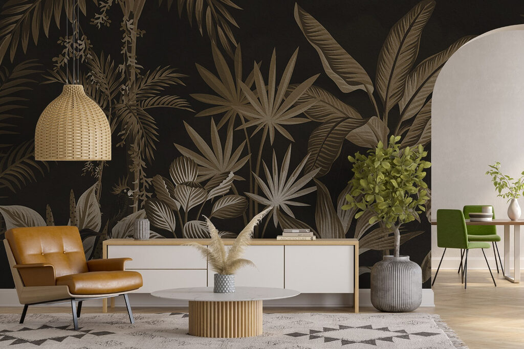 Tropentuin met ranke palmen — interieur 4