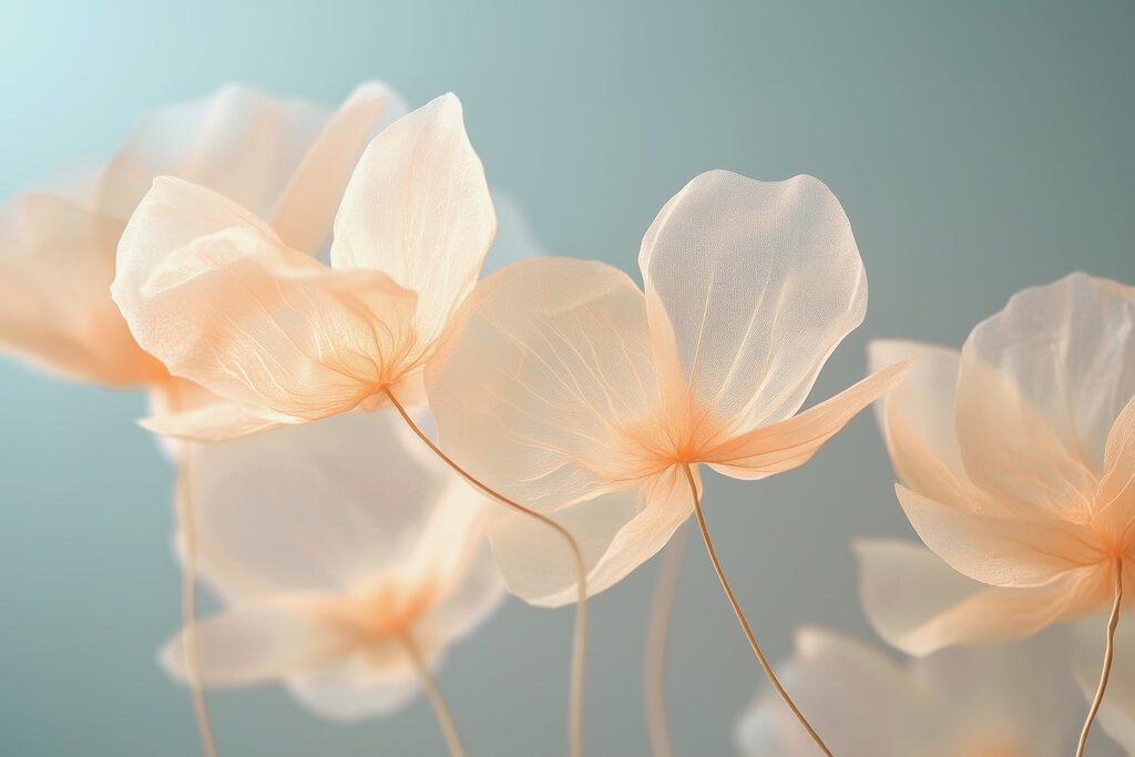Crèmekleurige bloemen voor grijsgroen — volledig ontwerp