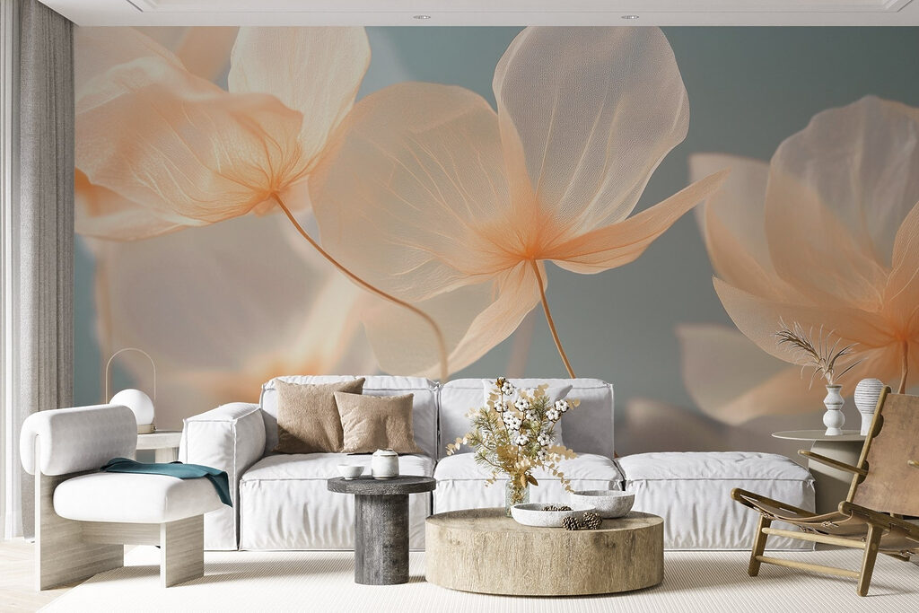 Crèmekleurige bloemen voor grijsgroen — interieur 6