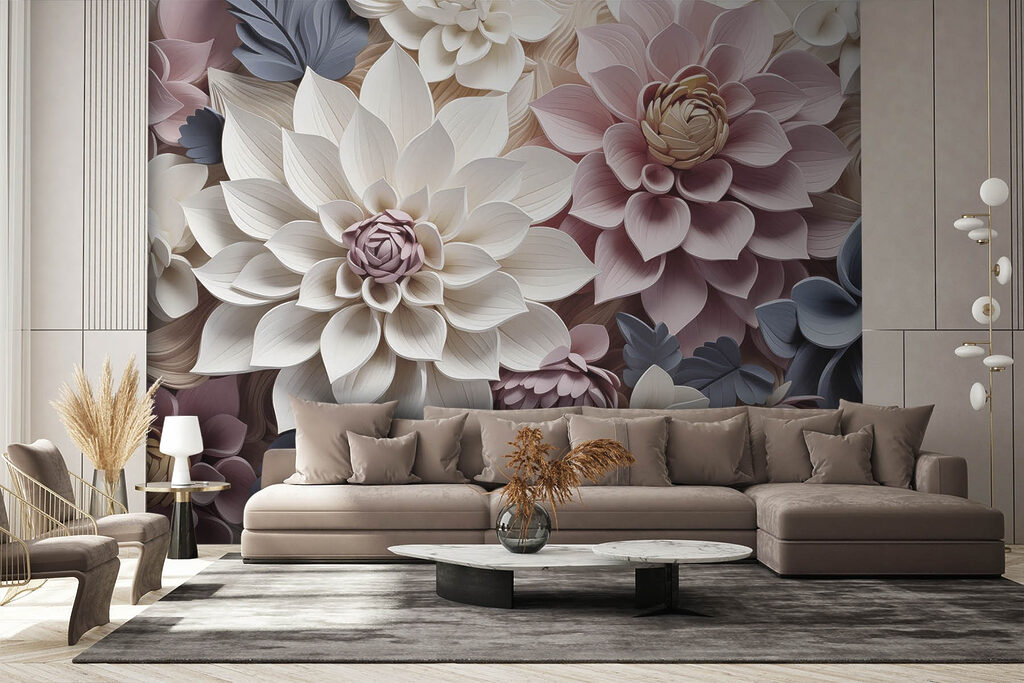 Bloemen in pastelkleurig reliëf — interieur 2