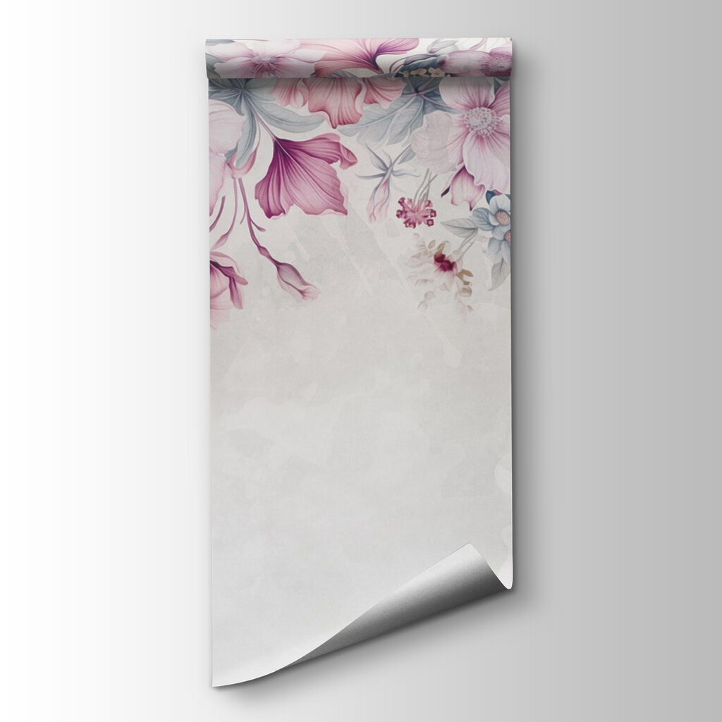 Roze bloemen langs bovenranden — productweergave