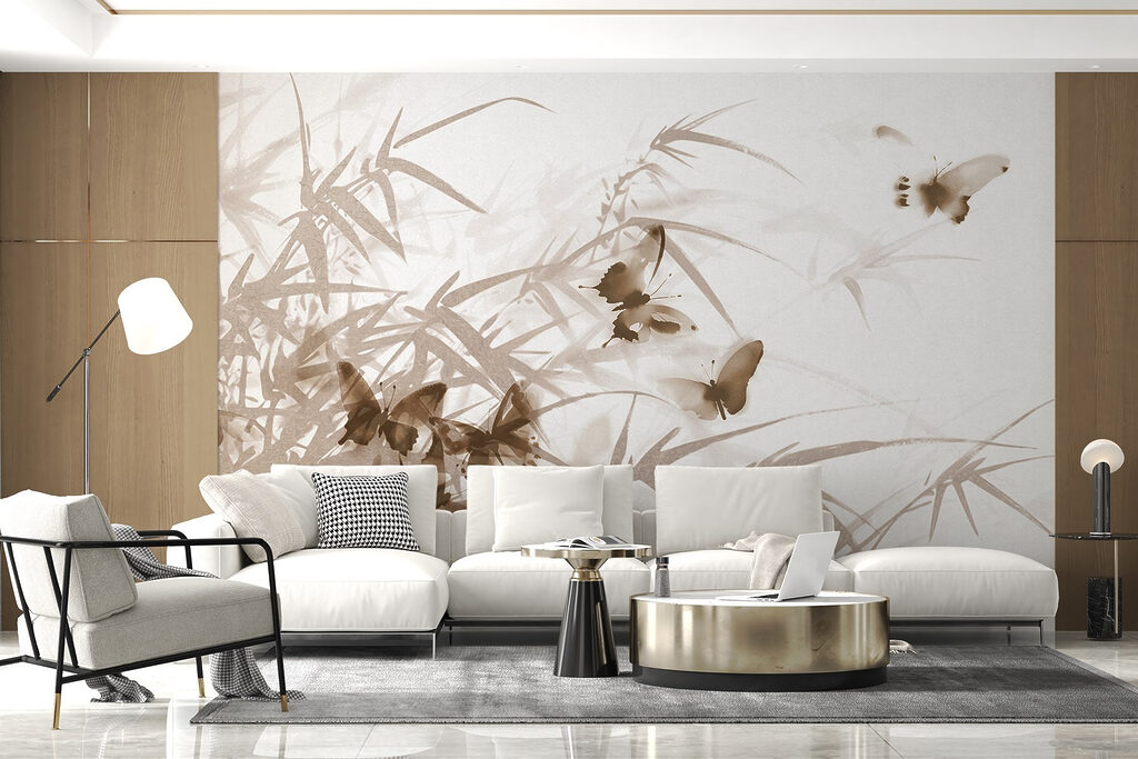 Vlinders rond bleke bamboe — interieur 6