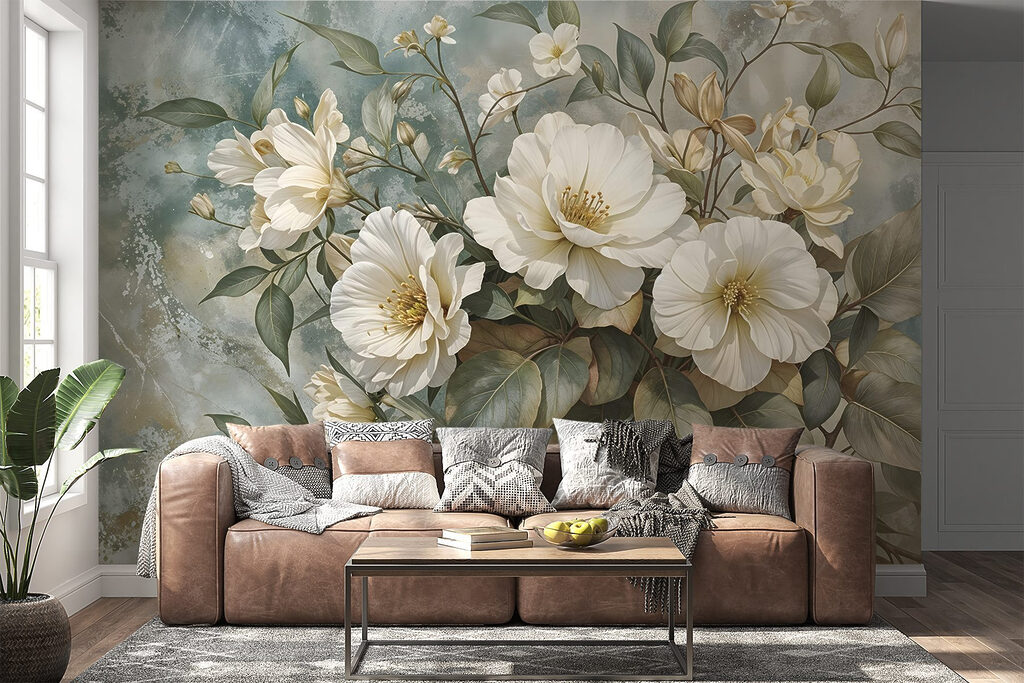 Wit boeket met bladgroen — interieur 5