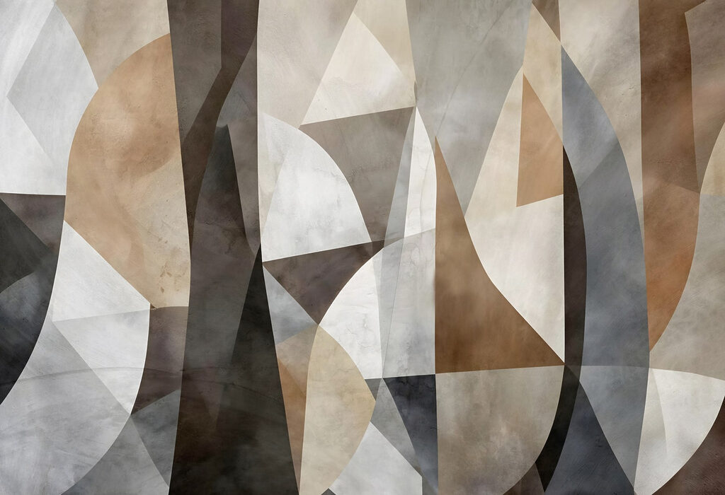 Abstracte vormen in ingetogen tinten — volledig ontwerp