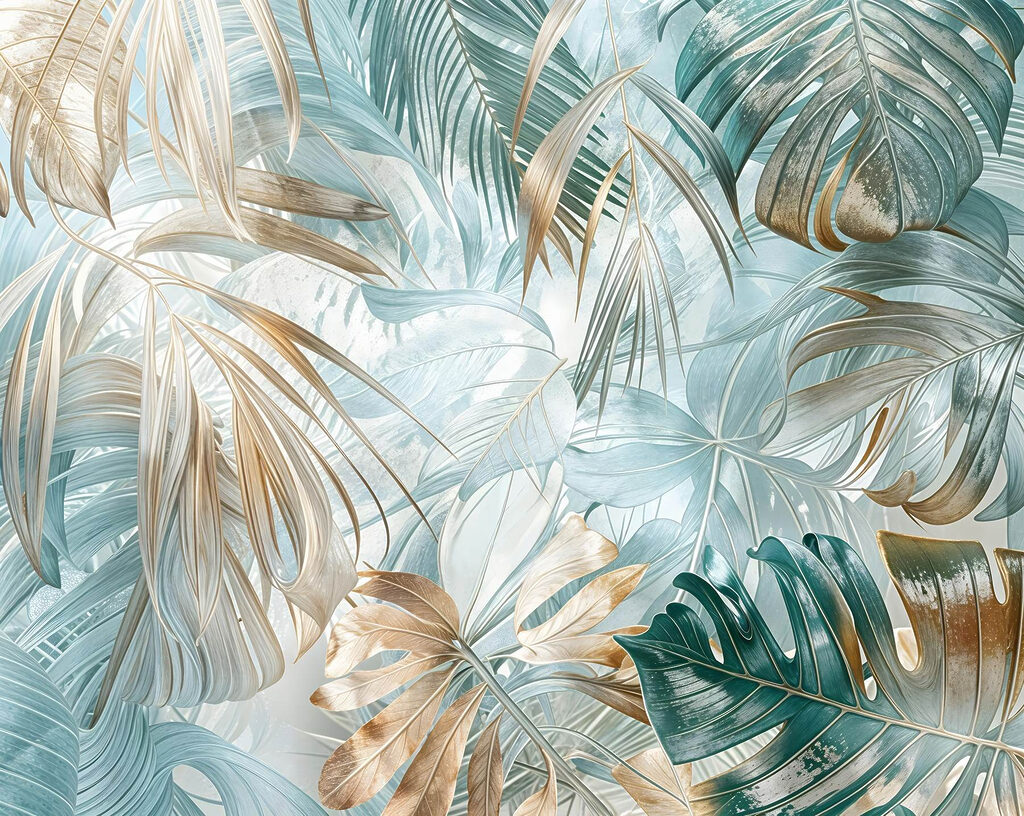 Delicate bladeren in zachte tinten — volledig ontwerp
