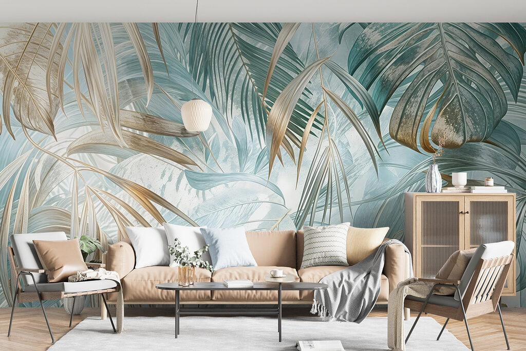 Delicate bladeren in zachte tinten — interieur 4