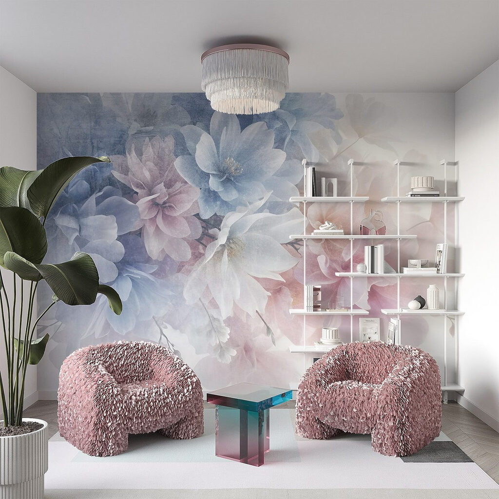 Pastelbloemen in een kleurwolk — interieur 4