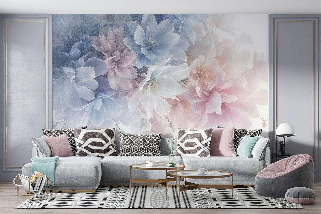 Pastelbloemen in een kleurwolk — interieur 5