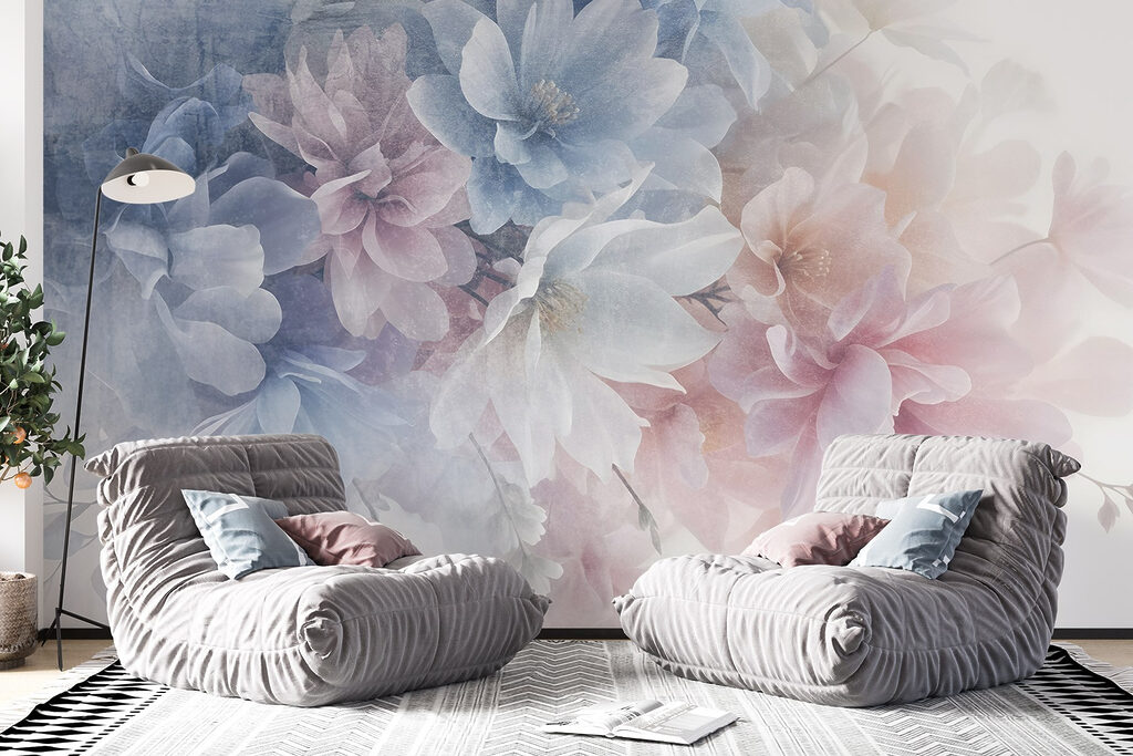 Pastelbloemen in een kleurwolk — interieur 6