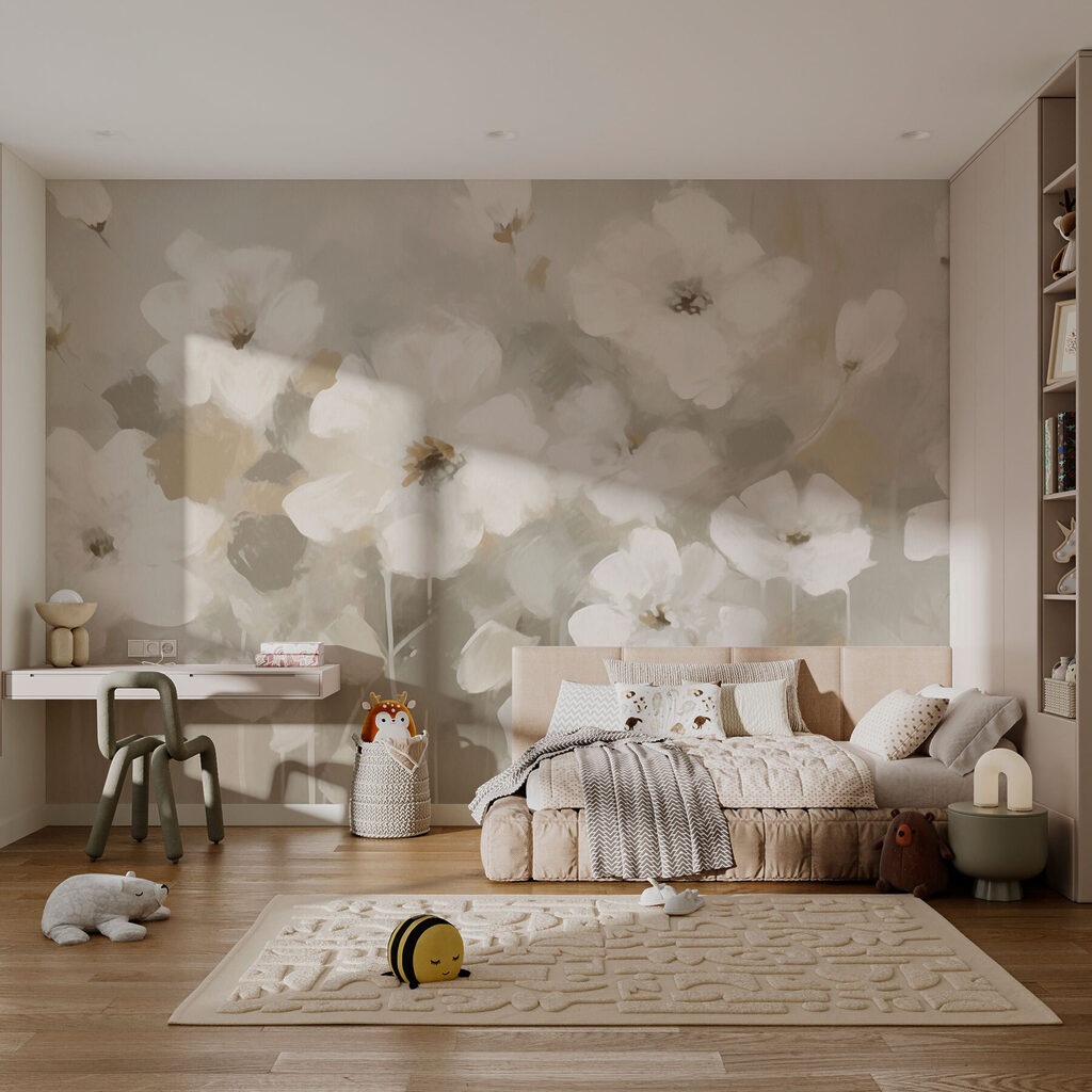 Schilderij van witte bloemen — interieur 2