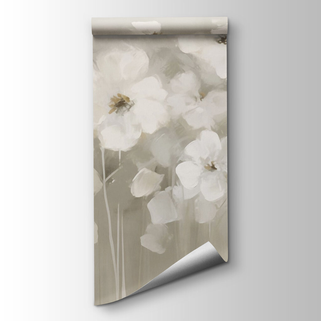 Schilderij van witte bloemen — productweergave