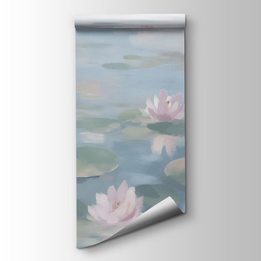 Roze waterlelies op lichtblauw — productweergave