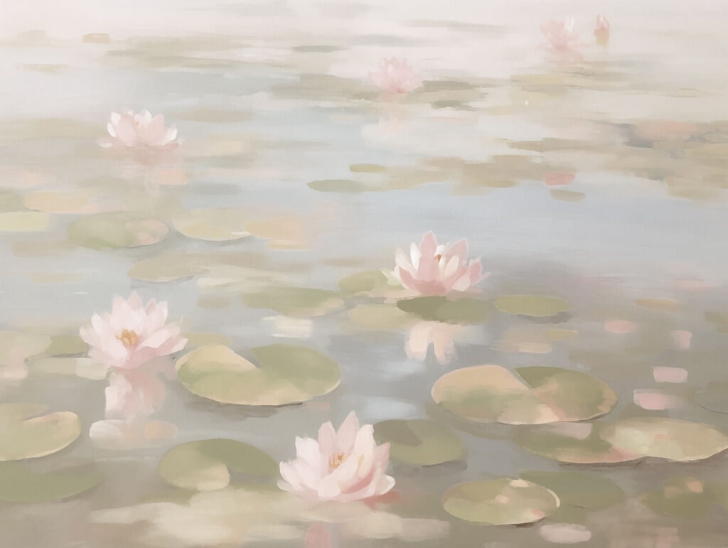 Roze lotussen op water — volledig ontwerp