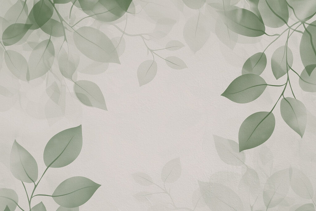 Groene bladeren op een witte achtergrond — volledig ontwerp