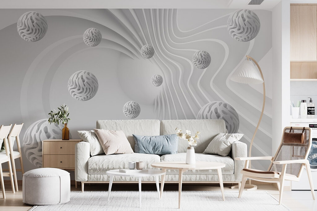 Witte bollen tussen lijnbanen — interieur 6