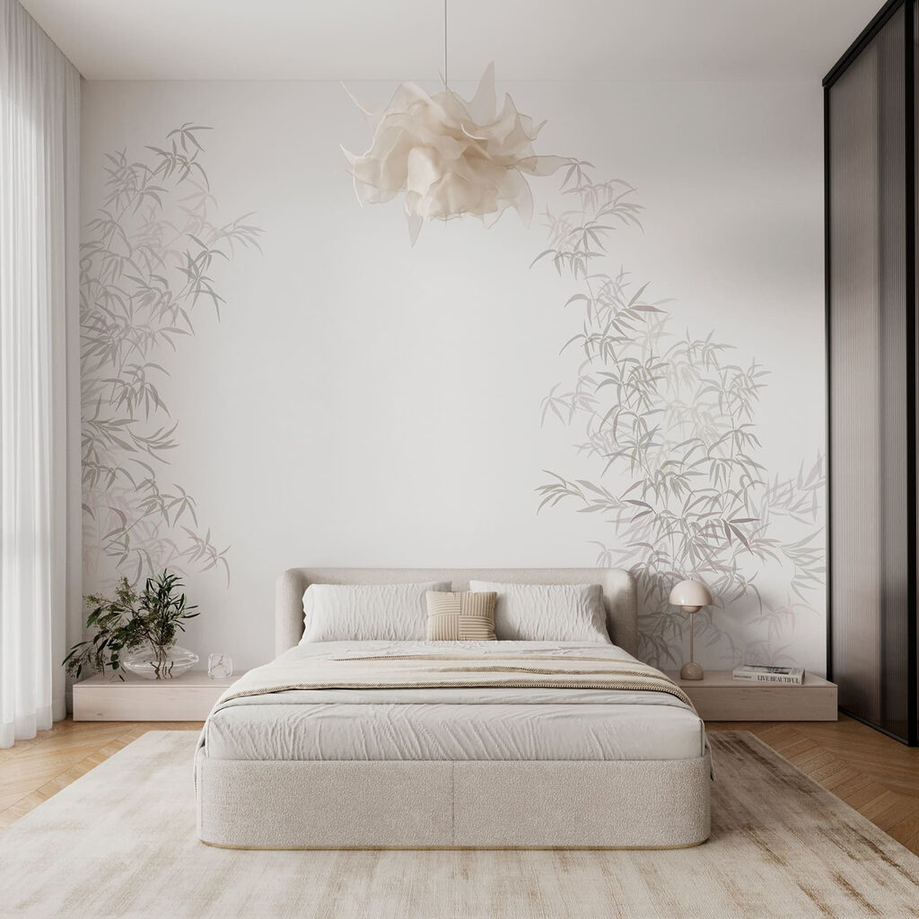Fijne bamboe langs wit — interieur 2