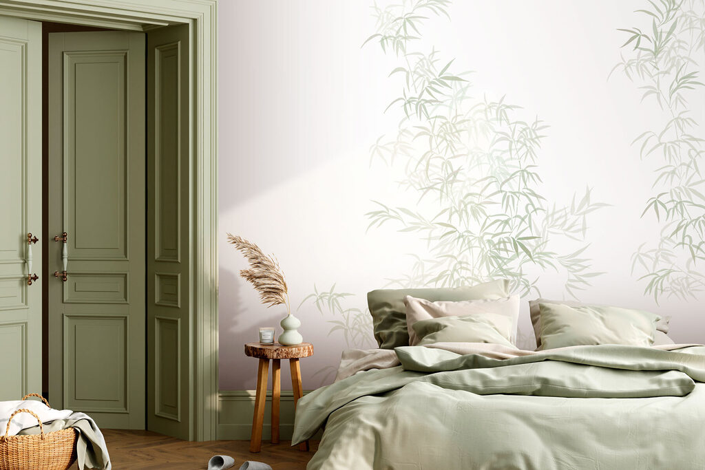 Bamboeblaadjes omlijsten open ruimte — interieur 2