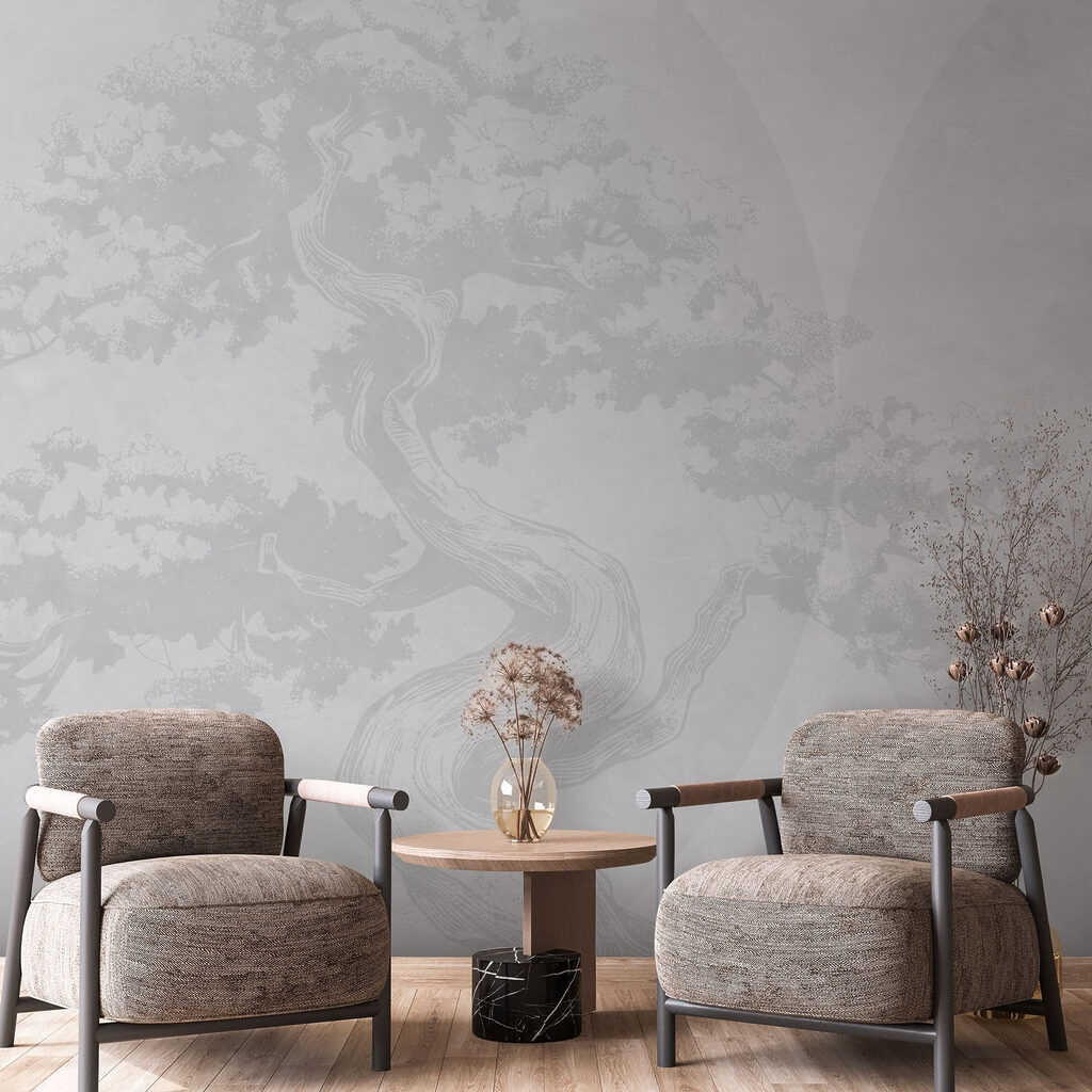 Kronkelende stam in nevel — interieur 2