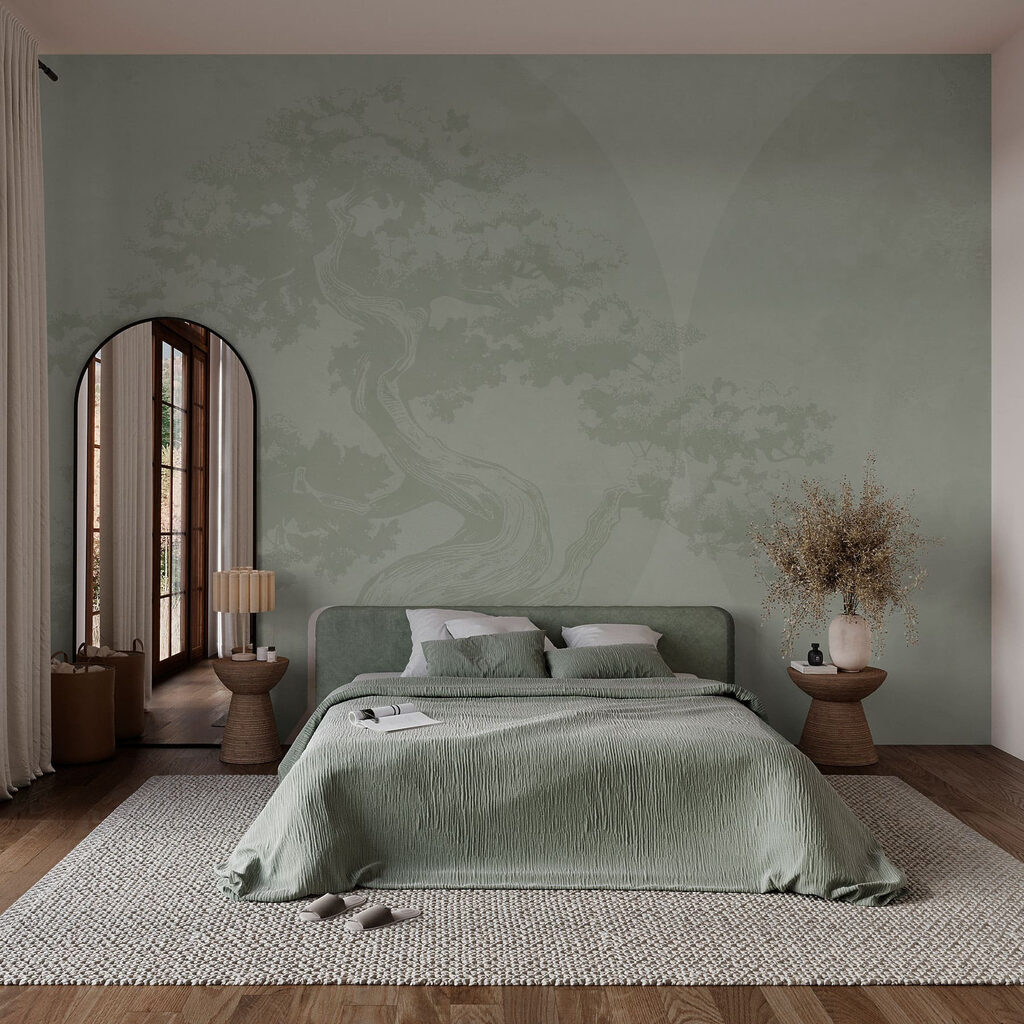Kronkelende stam in nevel — interieur 1
