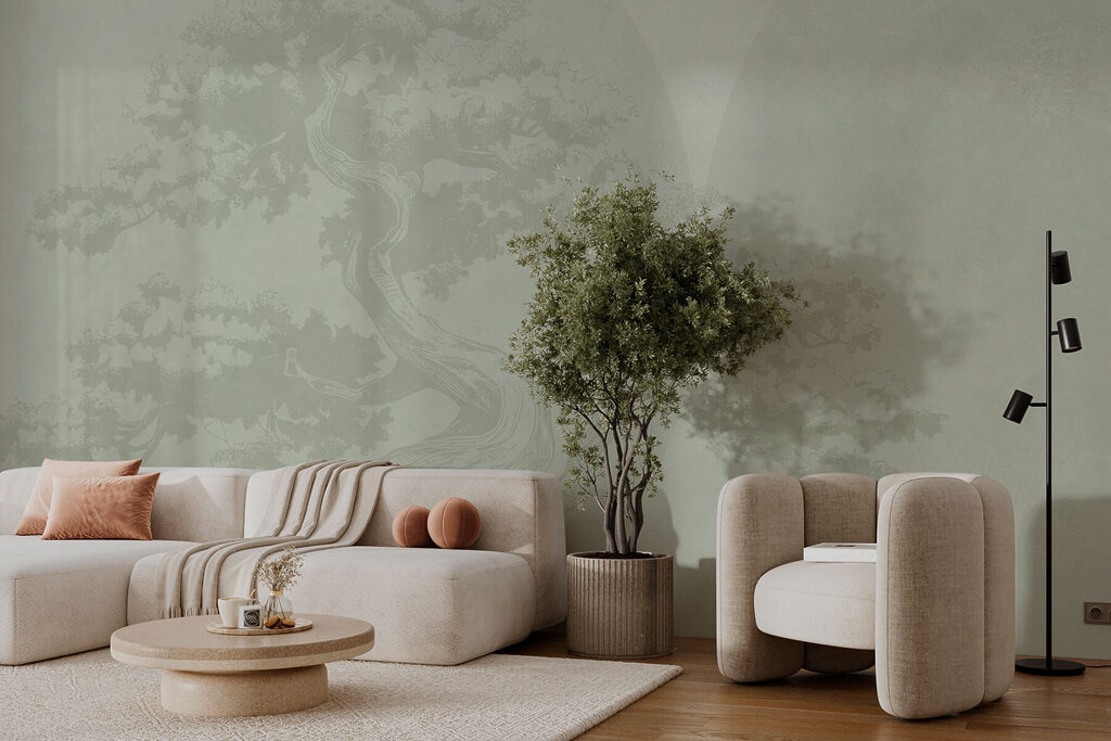 Kronkelende stam in nevel — interieur 2