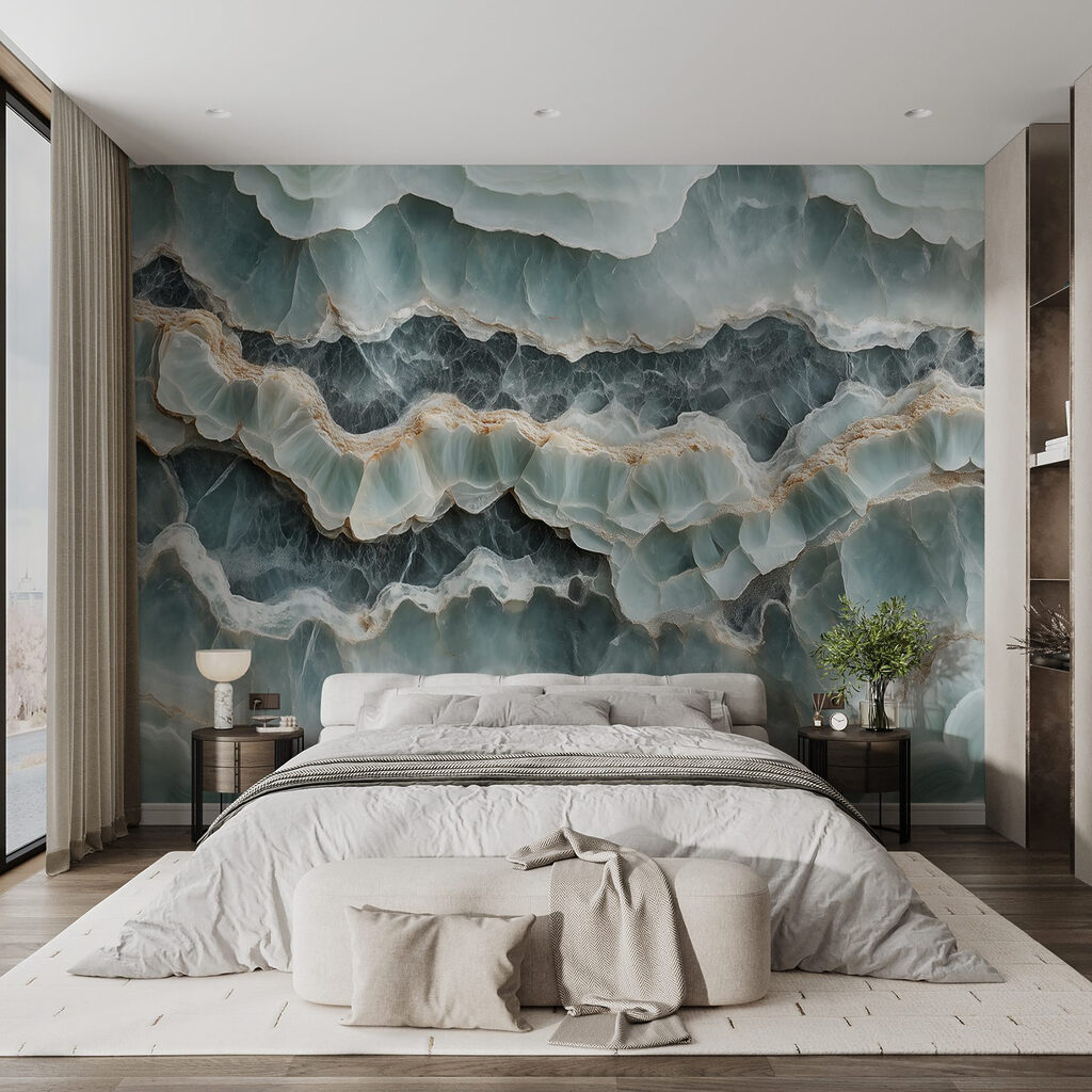 Groene rotslagen met goudaders — interieur 1