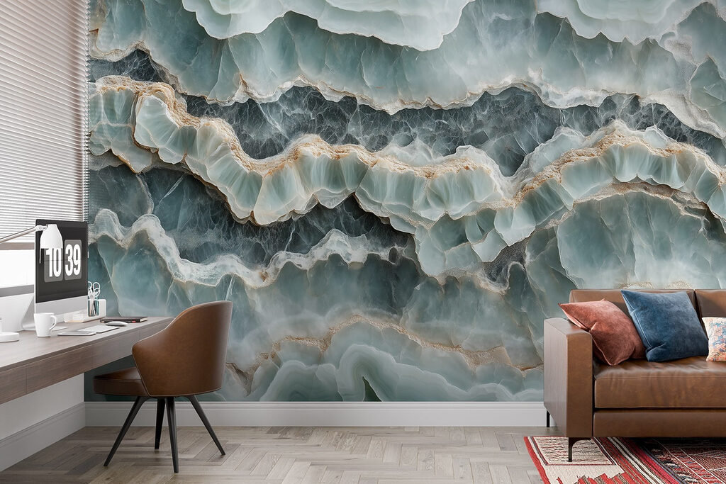 Groene rotslagen met goudaders — interieur 2