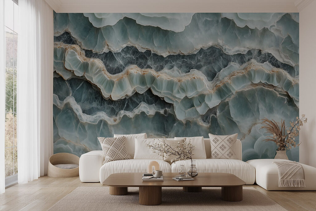 Groene rotslagen met goudaders — interieur 3