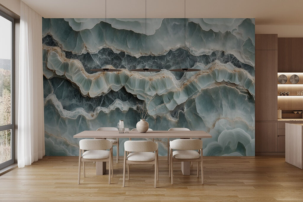 Groene rotslagen met goudaders — interieur 5
