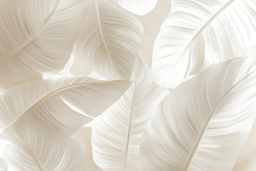 Delicate bladeren in zachte tinten — volledig ontwerp