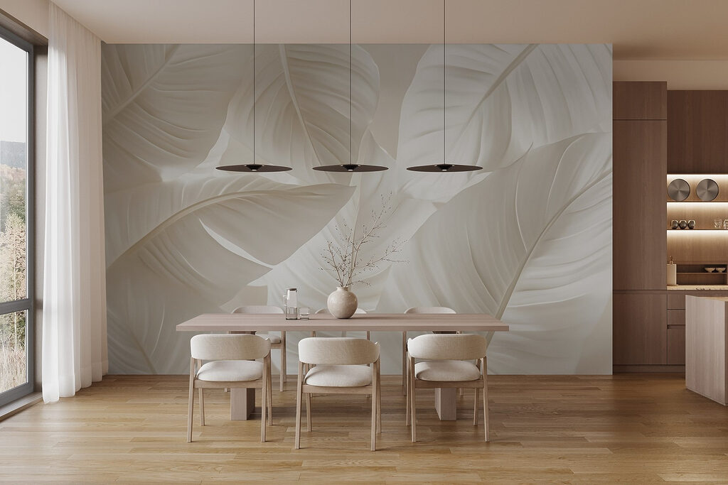 Delicate bladeren in zachte tinten — interieur 2
