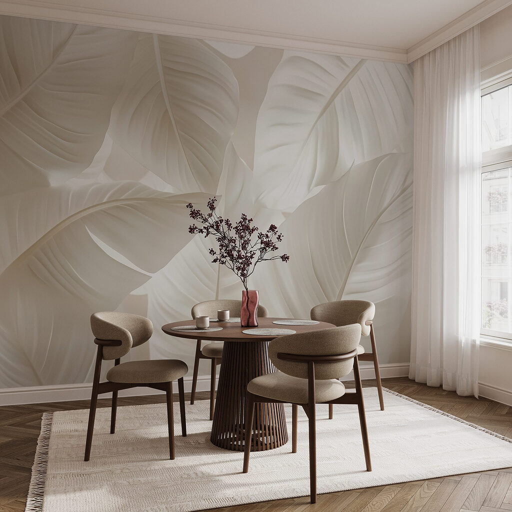 Delicate bladeren in zachte tinten — interieur 3