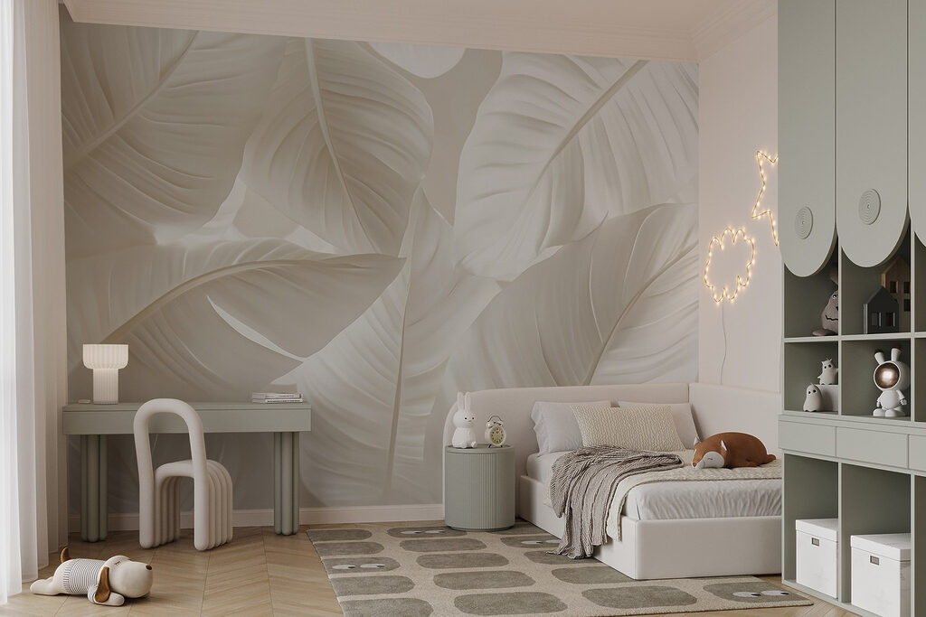 Delicate bladeren in zachte tinten — interieur 4