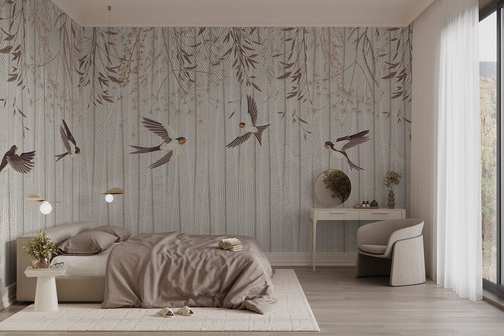 Zwaluwen onder hangende twijgen — interieur 1