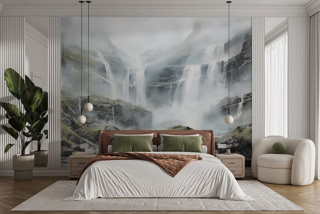 Waterval over grijze rotslagen — interieur 1
