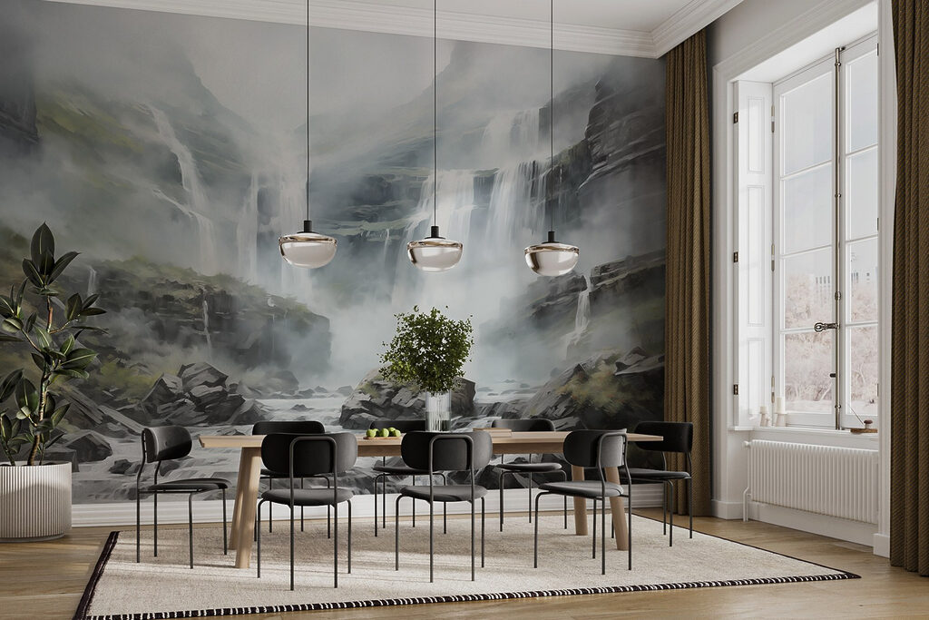 Waterval over grijze rotslagen — interieur 4