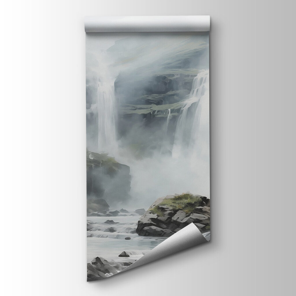 Waterval over grijze rotslagen — productweergave