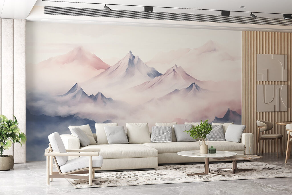 Bergketen met wolken — interieur 3